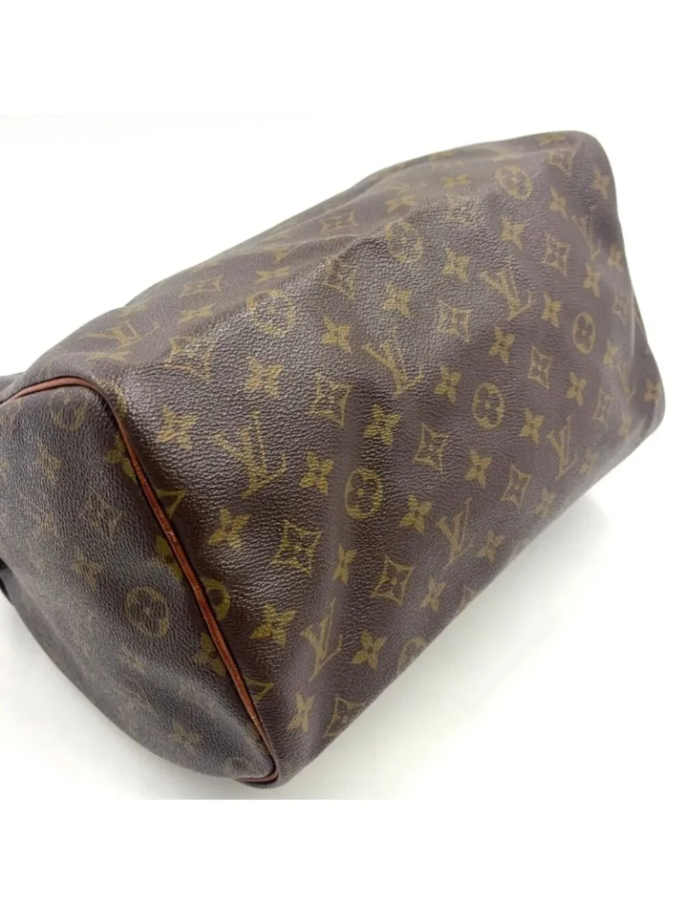 Louis Vuitton Speedy 30 Monogram Leather Brown Light Handbag Gold